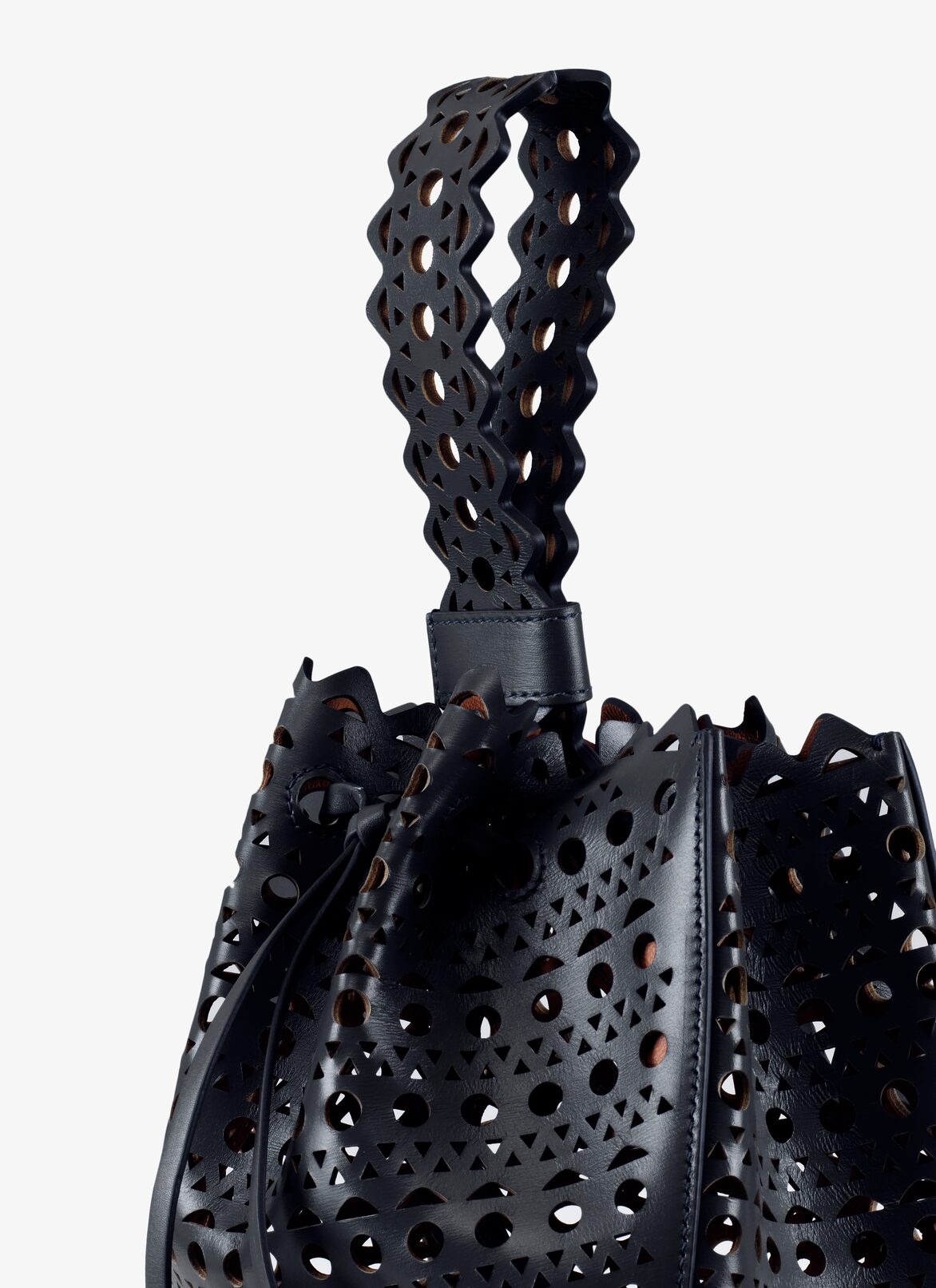 CLOSED BAG PM CUIR LUX VIENNE NIGHT ALAÏA NIGHT BLUE  CLOSED BAG PM CUIR LUX VIENNE NIGHT